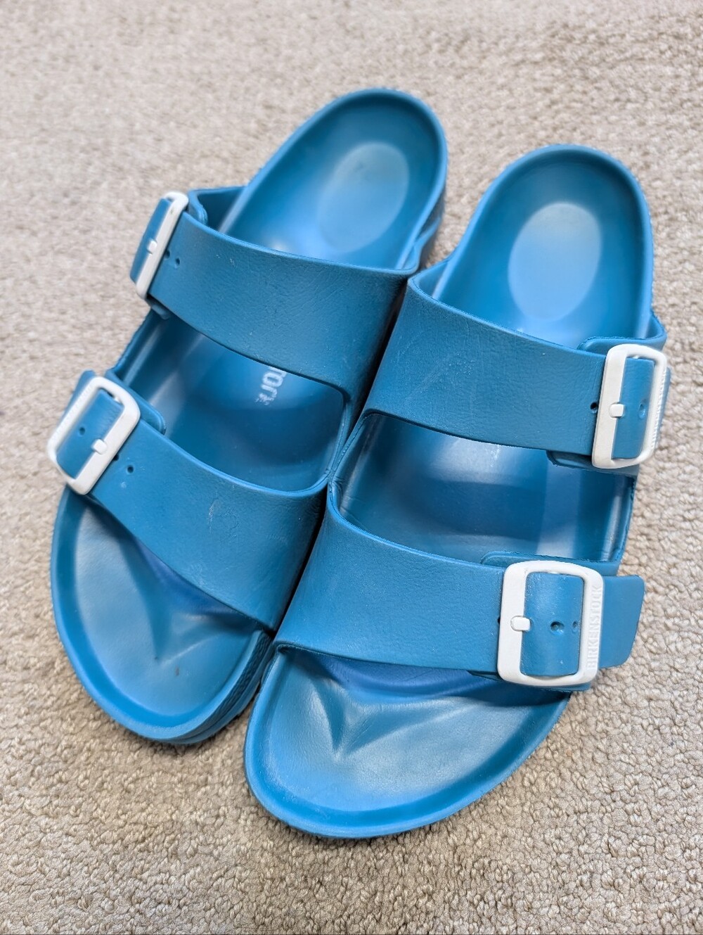 Birkenstock Womens Turquoise Jade Blue Teal EVA Arizona Slides 41 US 10.5-11